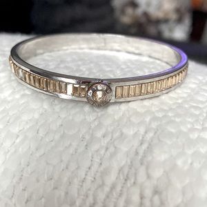 Henri Bendel silver bangle with citrine jewels